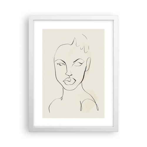 Plakat i hvid ramme - Omrids af sensualitet - 30x40 cm