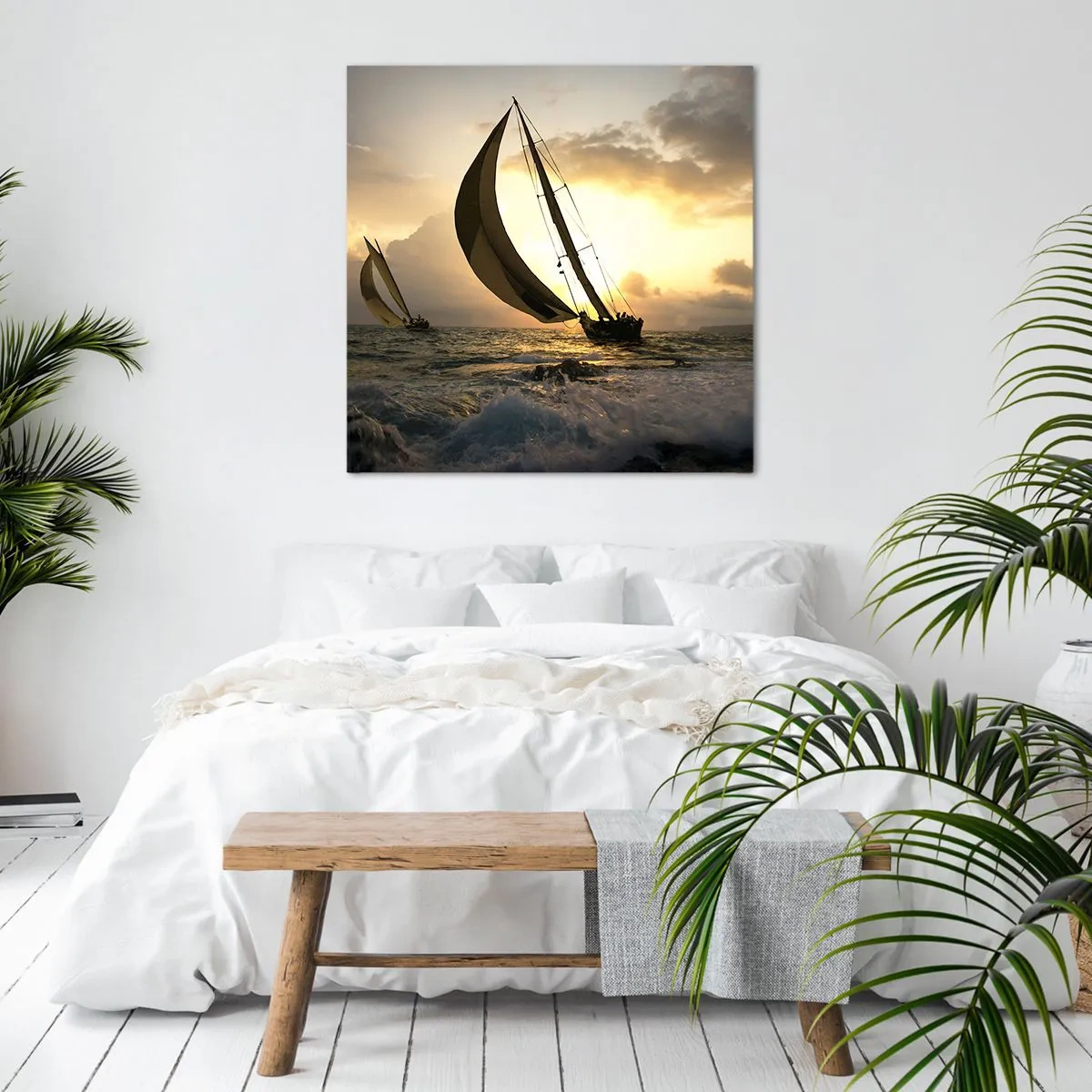 Lærredstryk - Billede på lærred - I medvind og modvind - 30x30 cm