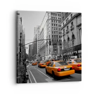 Lærredstryk - Billede på lærred - Storbyens sol - 30x30 cm