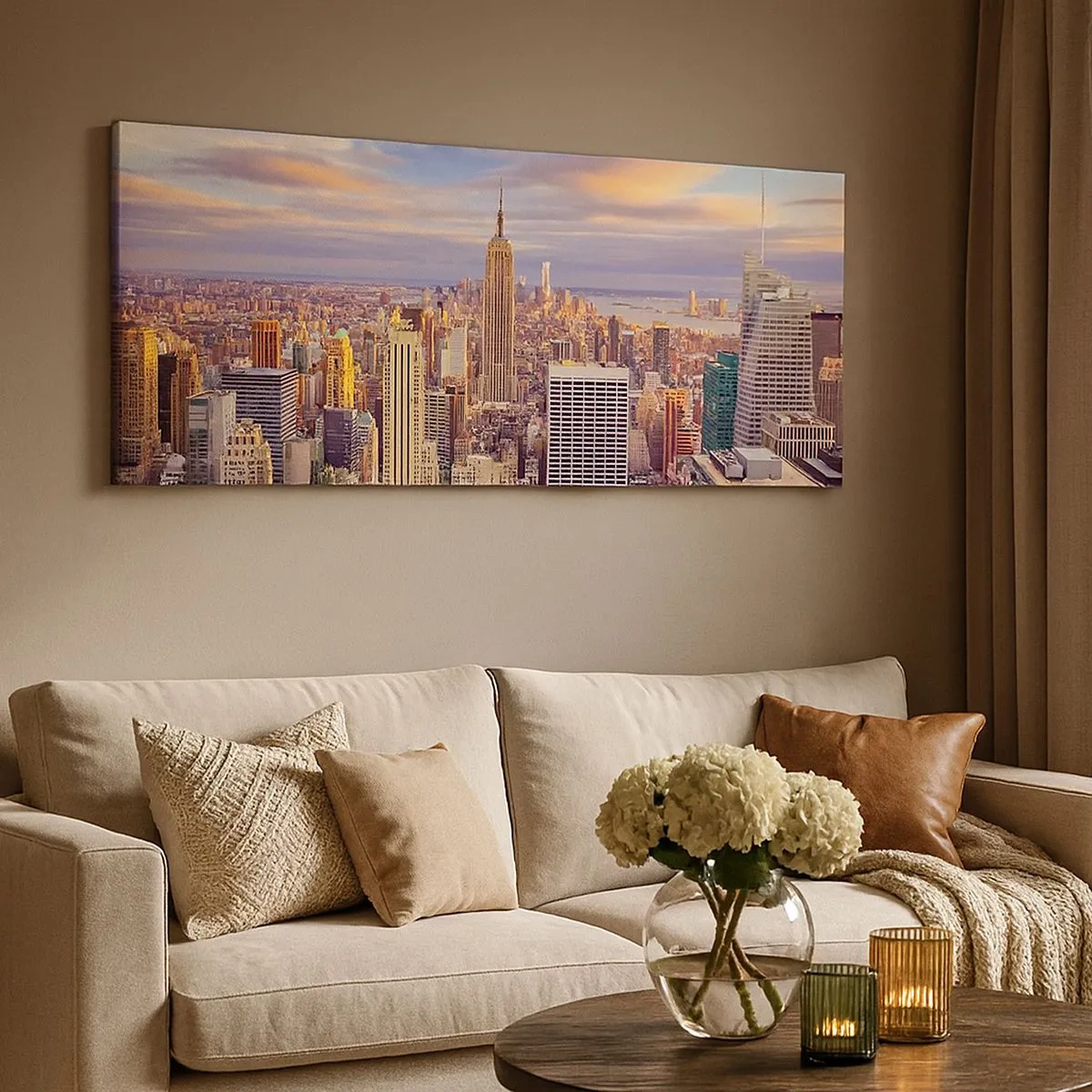 Lærredstryk - Billede på lærred - Ræk ud efter skyerne selv - 100x40 cm