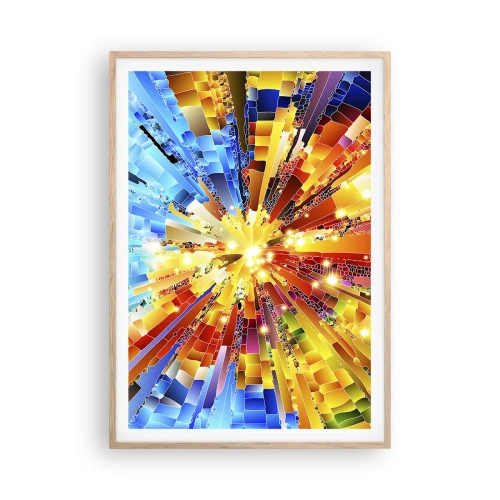 Plakat i ramme af lyst egetræ - In medias res - 70x100 cm