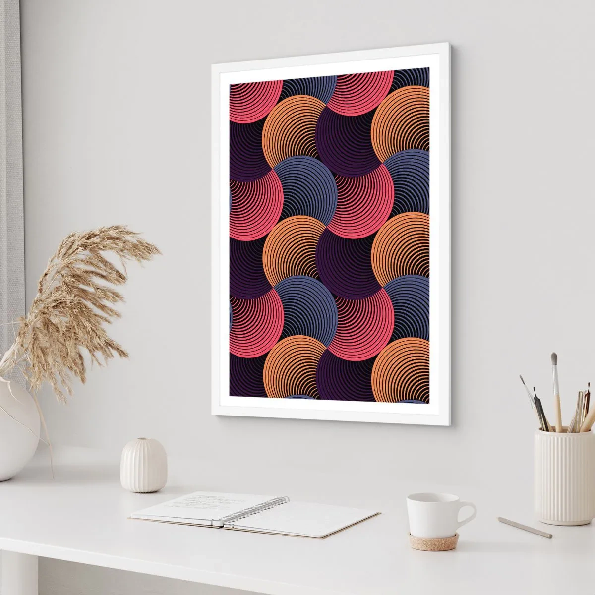 Plakat i hvid ramme - I en cirkulær rytme - 50x70 cm