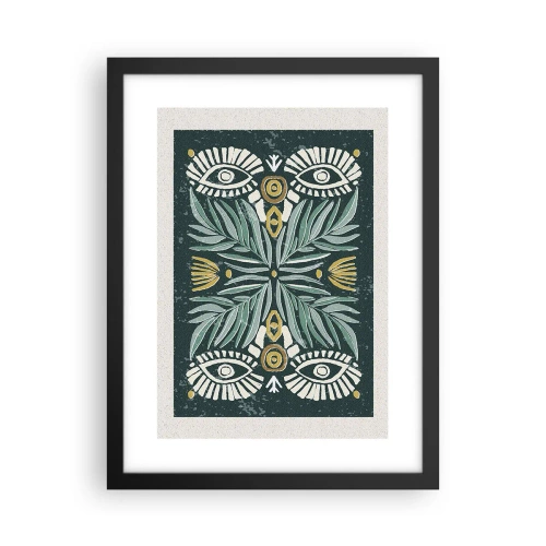 Plakat i sort ramme - Som en folkeudskæring - 30x40 cm