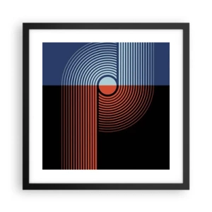 Plakat i sort ramme - I en geometrisk omfavnelse - 40x40 cm