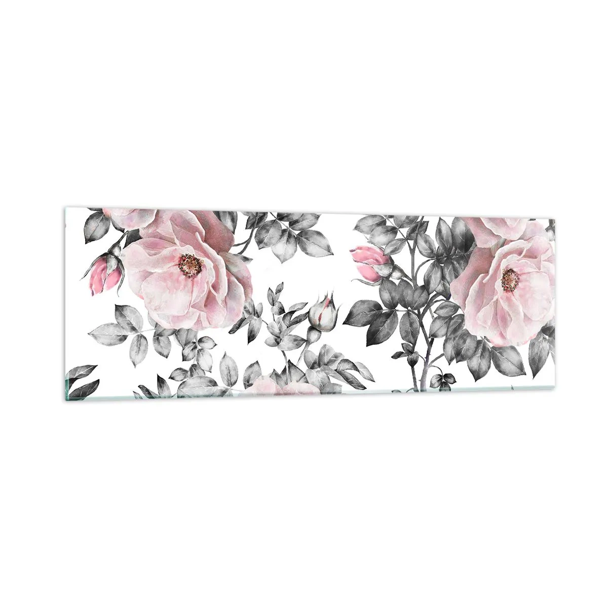 Billede på glas - Forsvind i rosenblomsterne - 90x30 cm