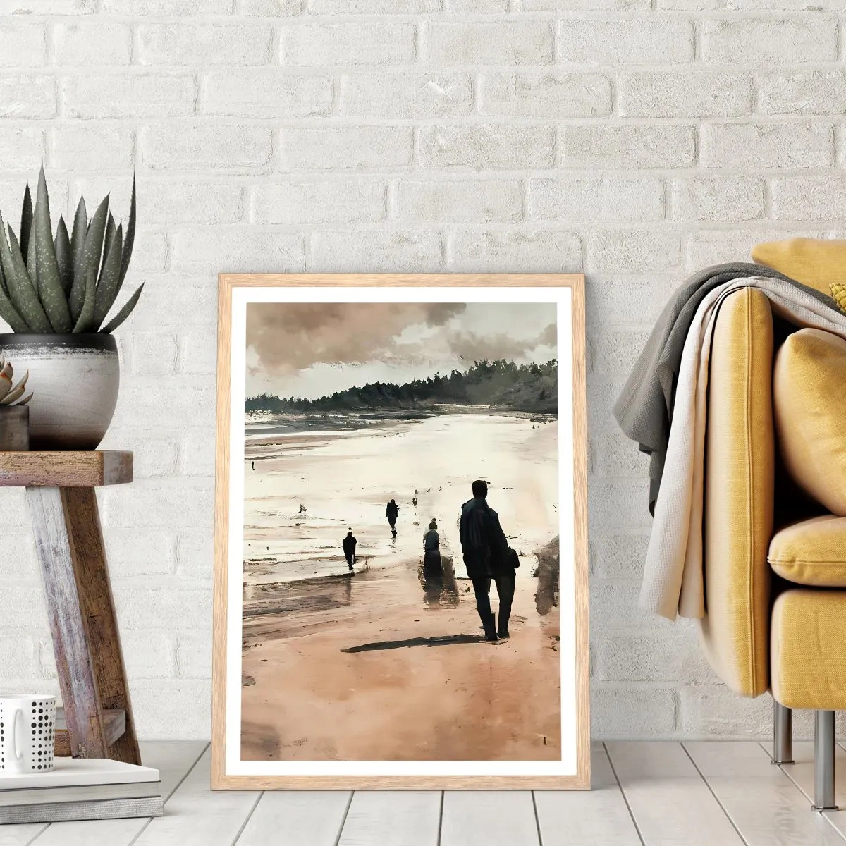 Plakat i ramme af lyst egetræ - Indkaldt - 30x40 cm