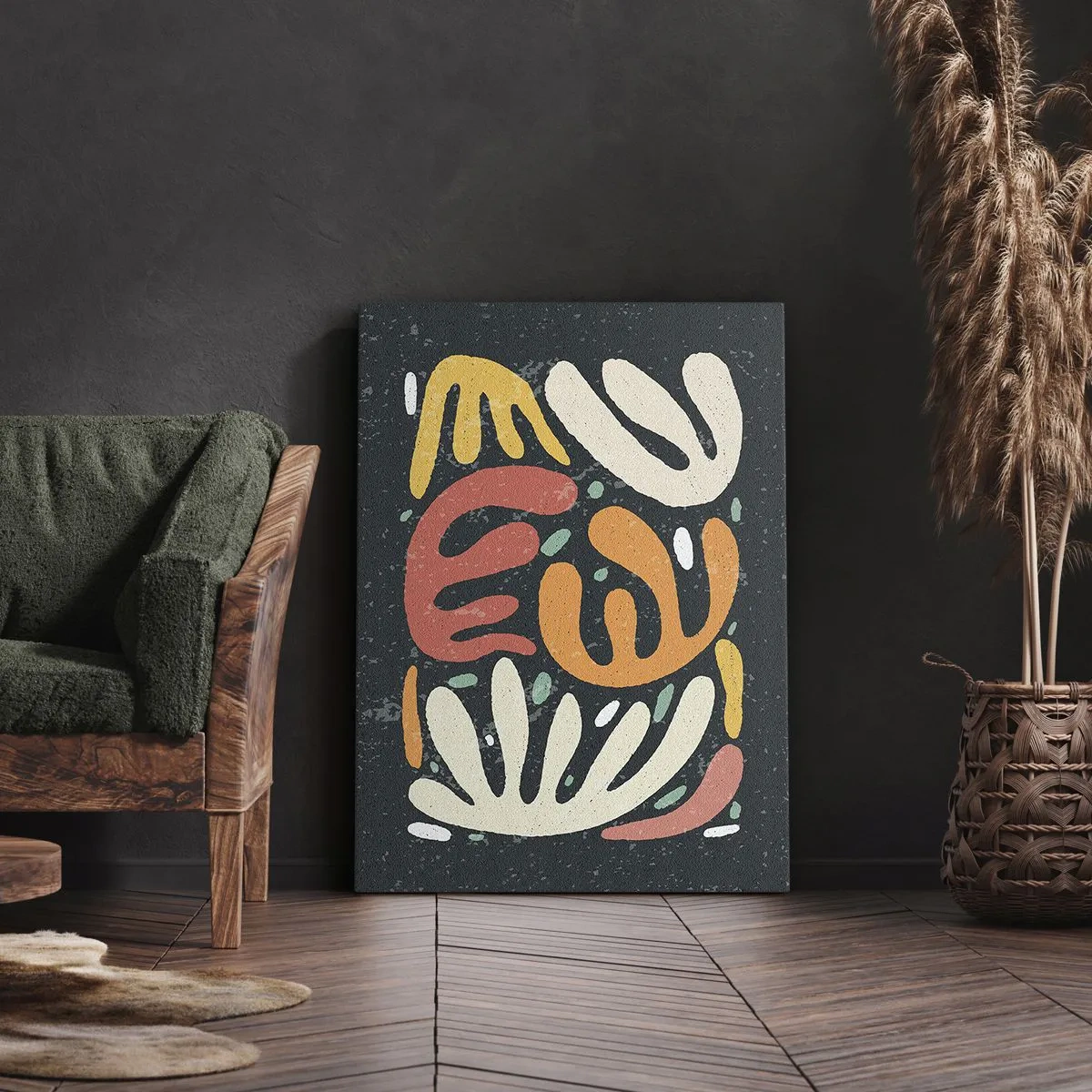 Lærredstryk - Billede på lærred - Komposition - jeg er ved at fange dig - 65x120 cm