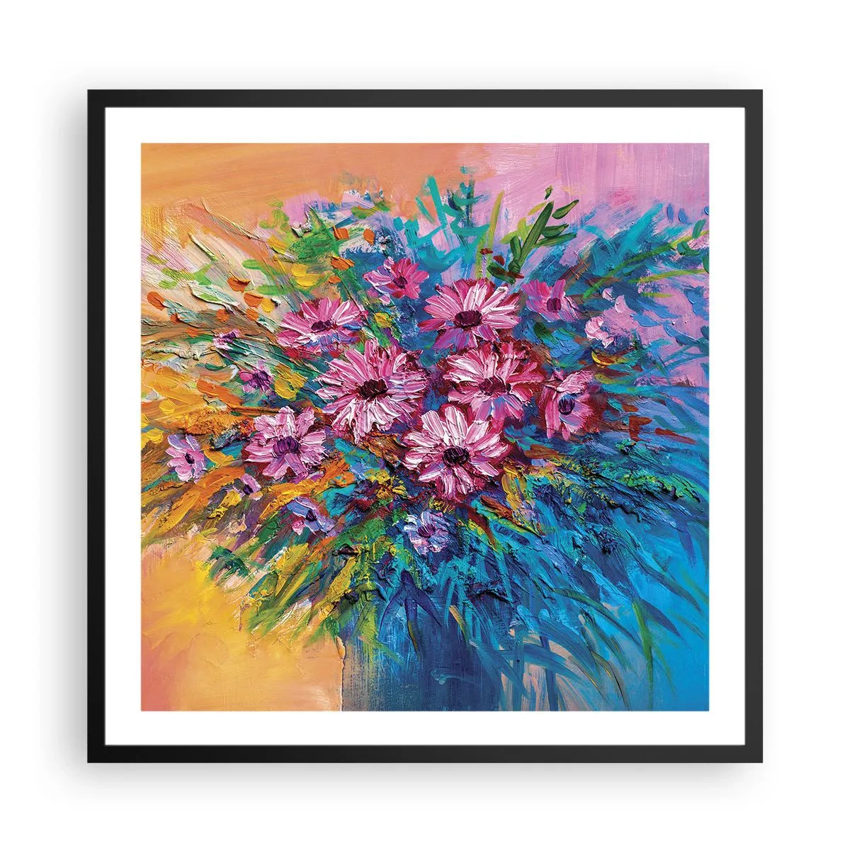 Plakat i sort ramme - Livets energi - 60x60 cm