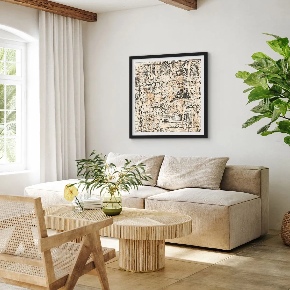 Plakat i sort ramme - Venter på at blive afkodet - 60x60 cm