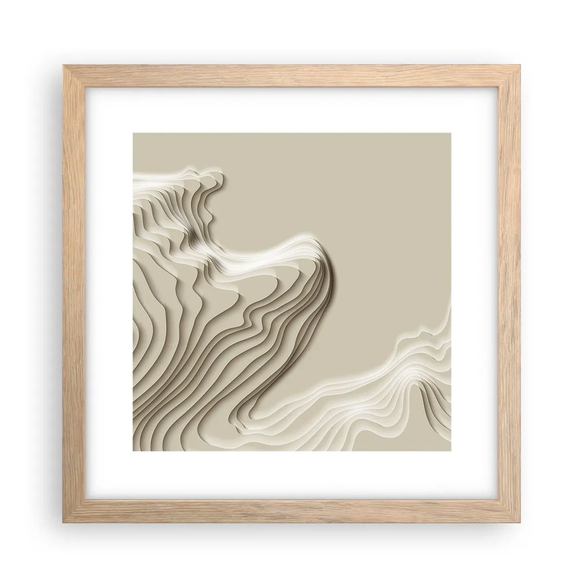 Plakat i ramme af lyst egetræ - Kunstens topografi - 30x30 cm