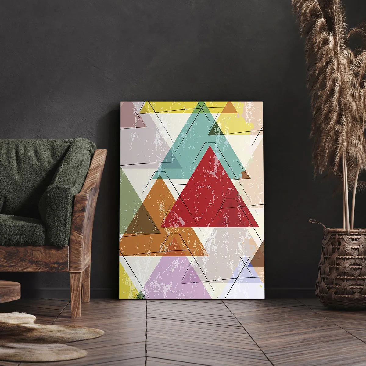 Lærredstryk - Billede på lærred - Tre og tre - 70x100 cm