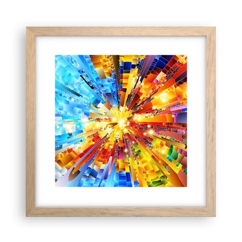 Plakat i ramme af lyst egetræ - In medias res - 30x30 cm