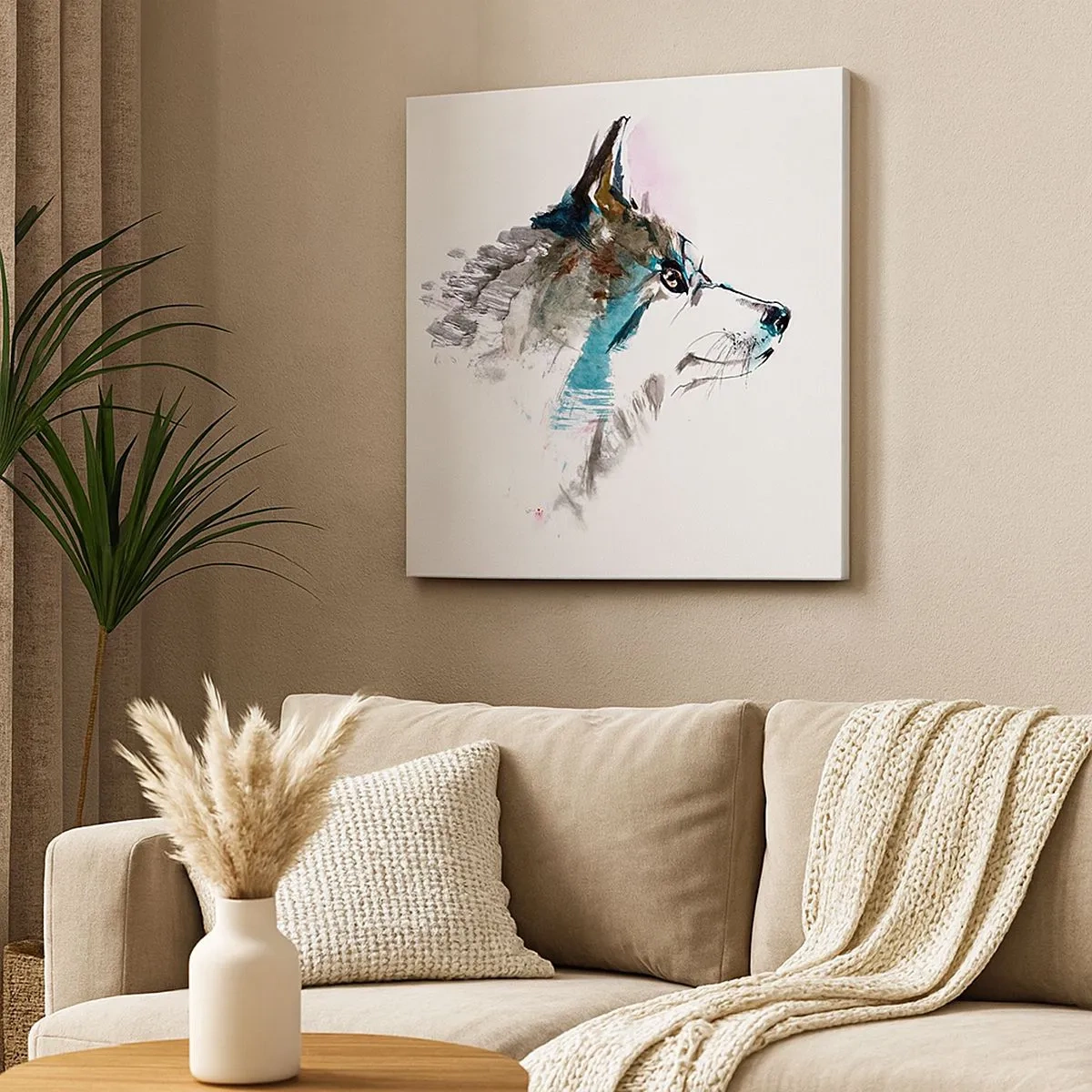 Lærredstryk - Billede på lærred - Når vi taler om ulven - 30x30 cm