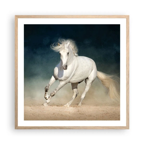 Plakat i ramme af lyst egetræ - Frihed i en ren tilstand - 60x60 cm