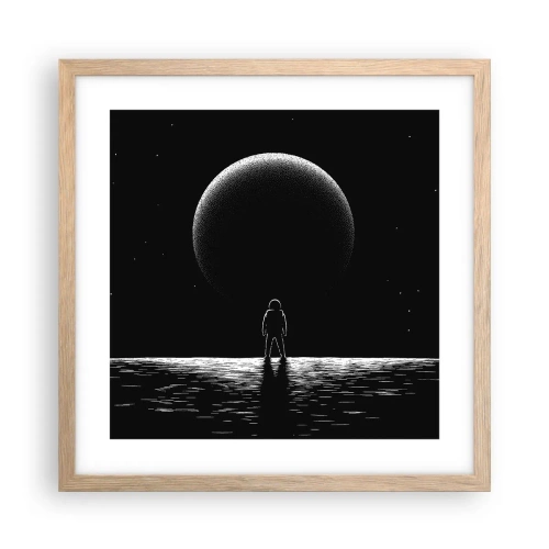 Plakat i ramme af lyst egetræ - Ansigt til ansigt - 40x40 cm