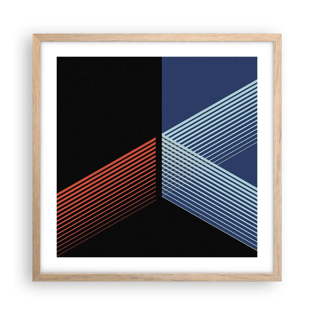 Plakat i ramme af lyst egetræ - En simpel historie - 50x50 cm