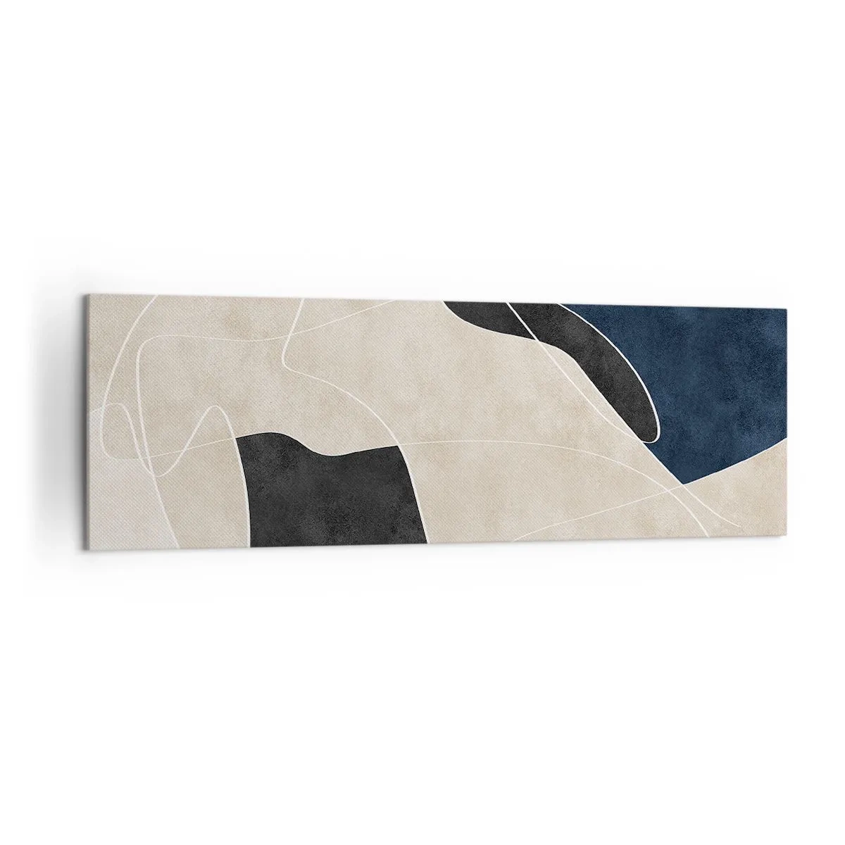 Lærredstryk - Billede på lærred - Abstrakt komposition - kontrast af farver - 160x50 cm