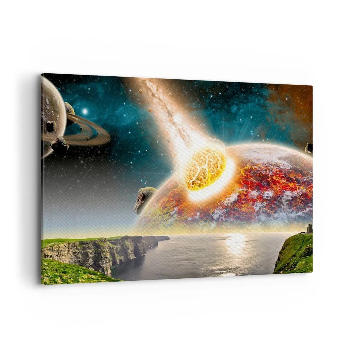 Lærredstryk - Billede på lærred - Kosmisk drama - 120x80 cm