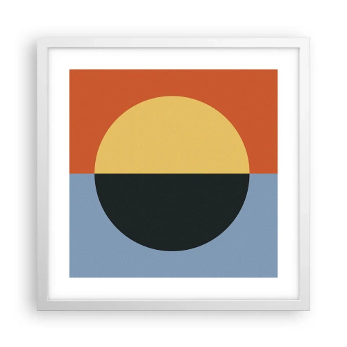 Plakat i hvid ramme - En sammensætning af varme og kølighed - 40x40 cm