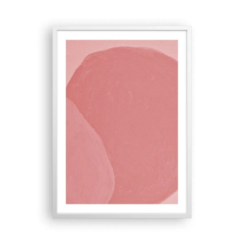 Plakat i hvid ramme - Organisk komposition i pink - 50x70 cm