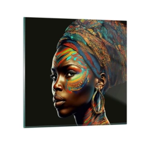 Billede på glas - Afrikansk dronning - 30x30 cm