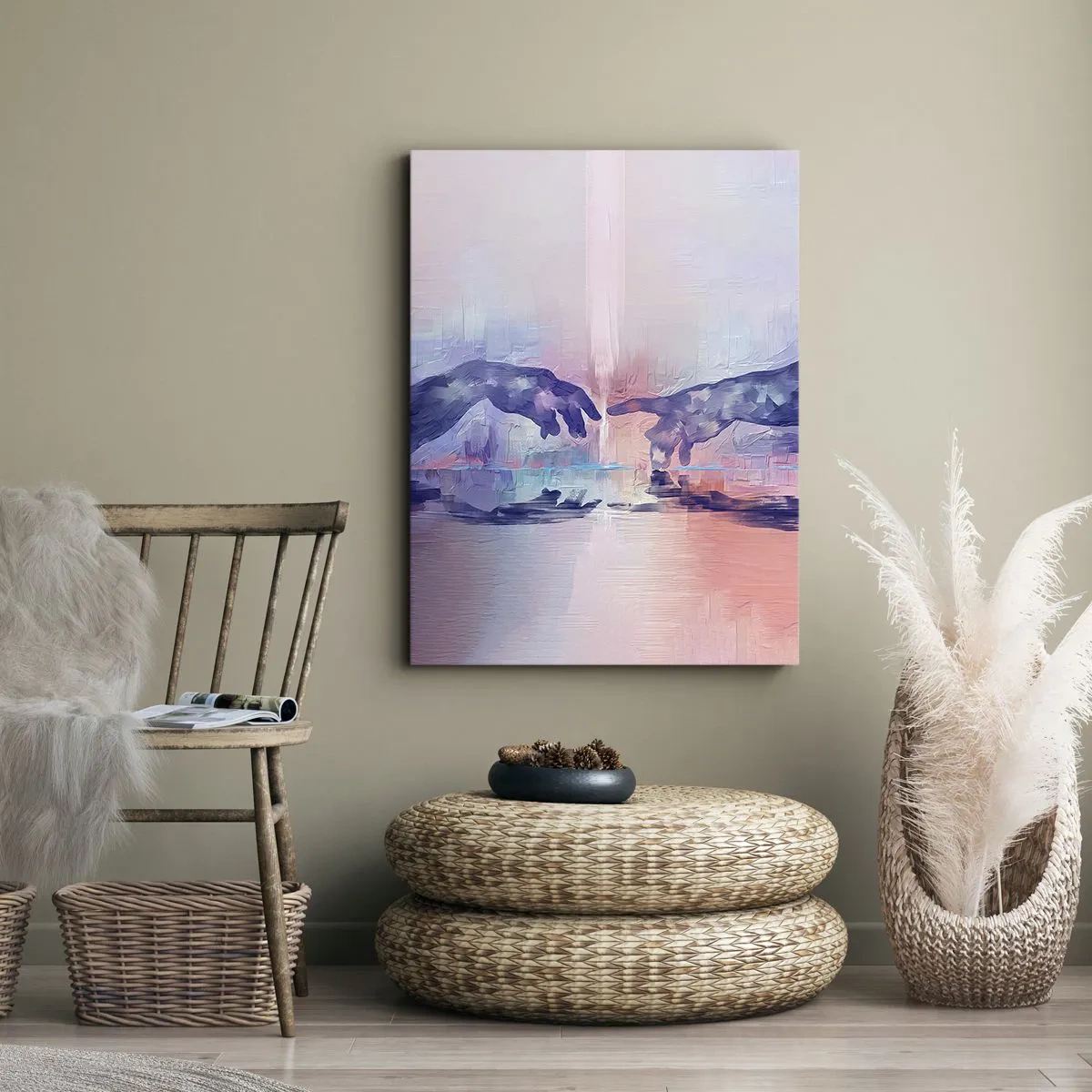 Lærredstryk - Billede på lærred - Den guddommelige gnist af liv - 45x80 cm