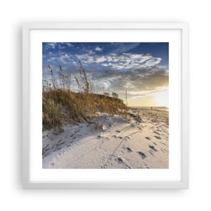 Plakat i hvid ramme - Indbydelse til en vandretur - 40x40 cm