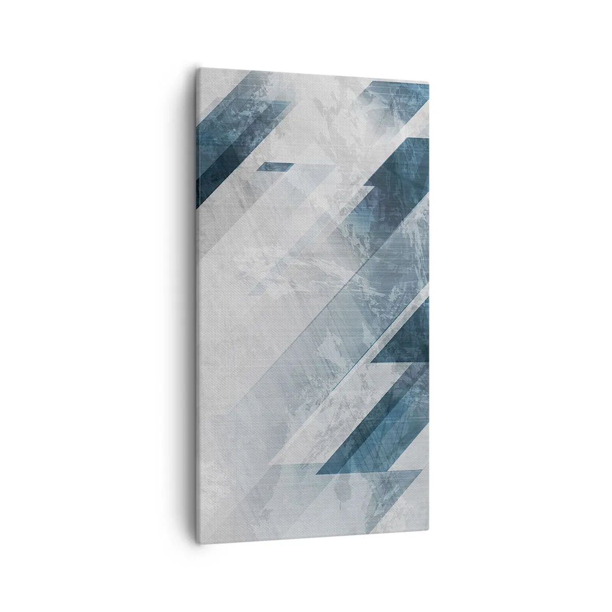 Lærredstryk - Billede på lærred - Rumlig komposition - bevægelse af gråtoner - 55x100 cm