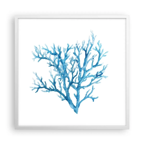 Plakat i hvid ramme - Marint filigran - 60x60 cm