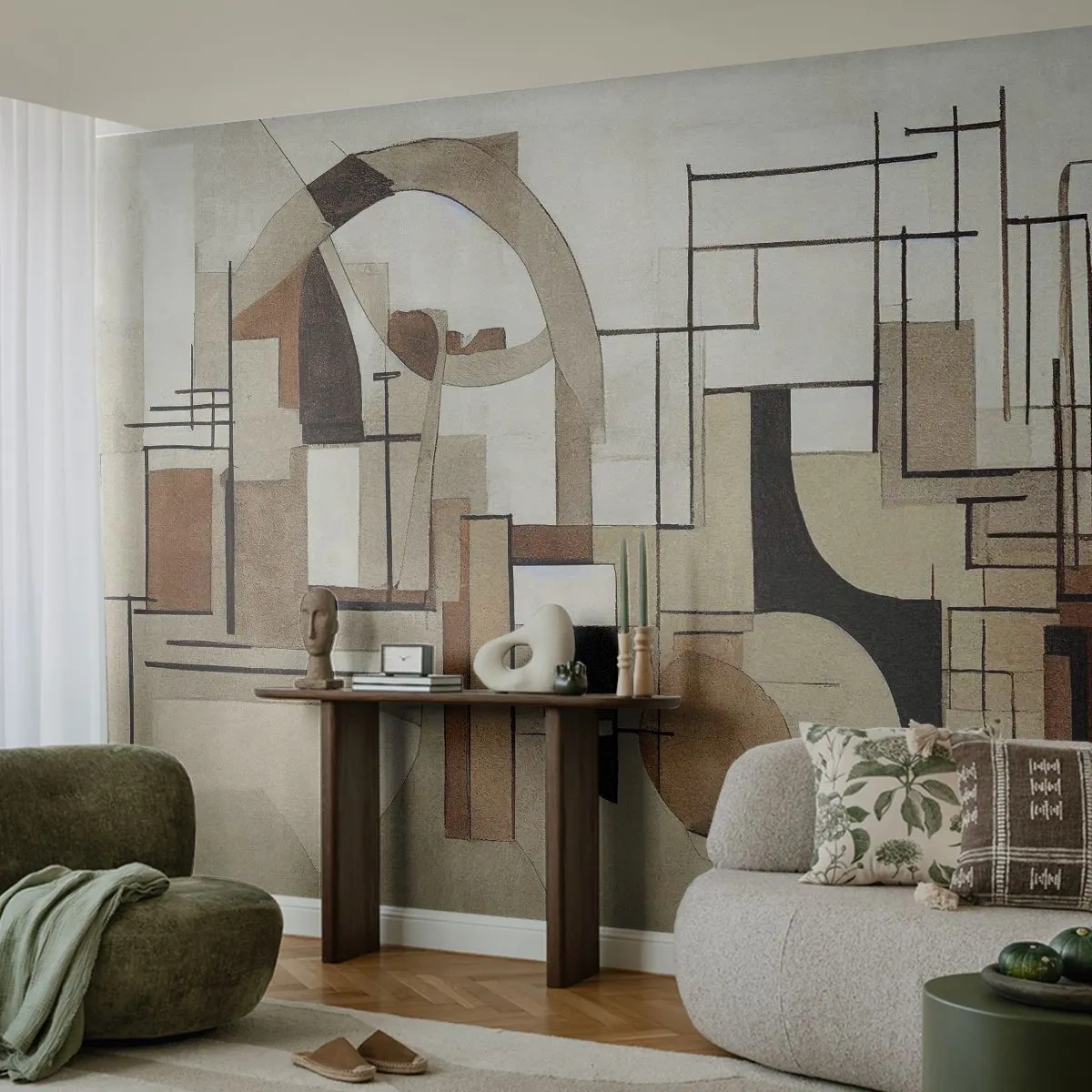 Fototapet Standard Eco - Bybillede 2.0 - Abstraktion, Stykke, Former - 500x350 cm