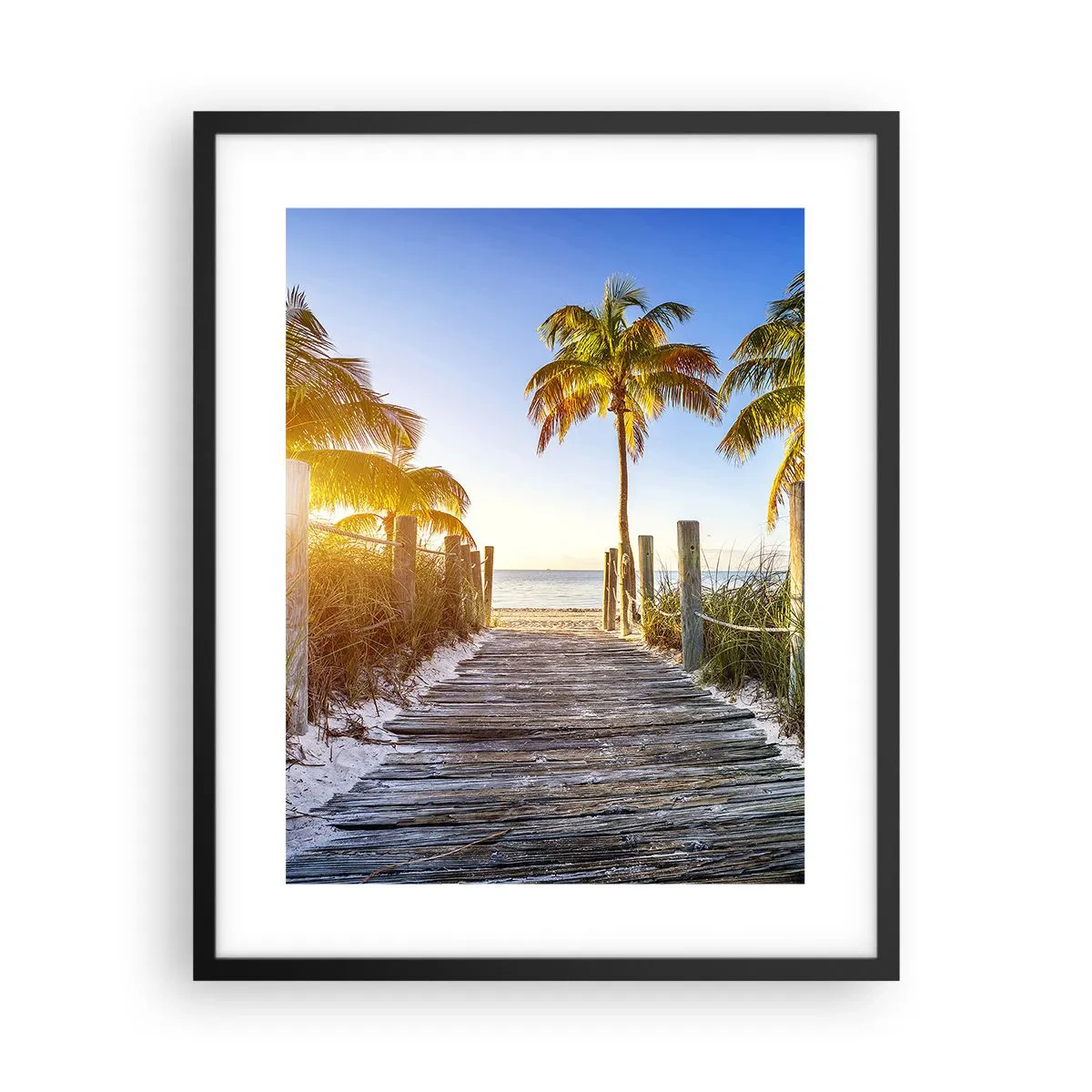 Plakat i sort ramme - Direkte til paradis - 40x50 cm