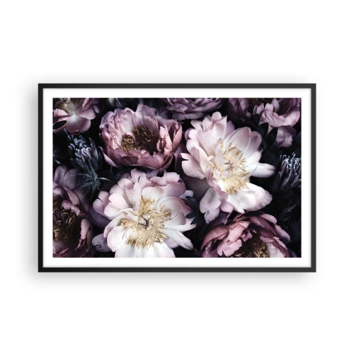 Plakat i sort ramme - Gammeldags buket - 91x61 cm