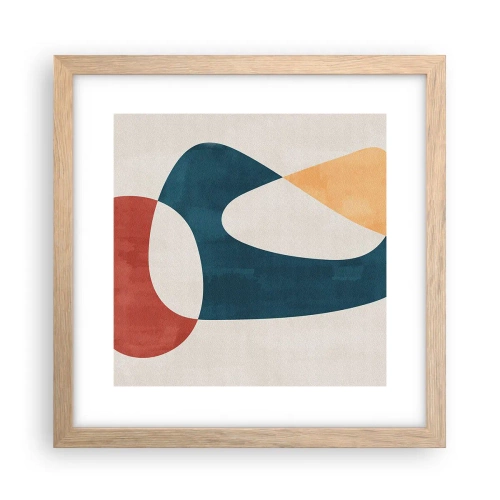 Plakat i ramme af lyst egetræ - Påvirkninger og metamorfoser - 30x30 cm