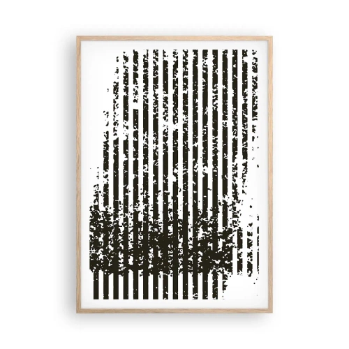 Plakat i ramme af lyst egetræ - Rytme og støj - 70x100 cm