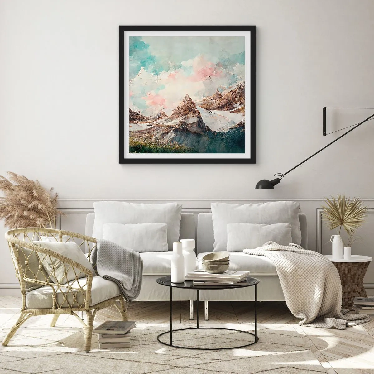 Plakat i sort ramme - Stenede knive - 40x40 cm