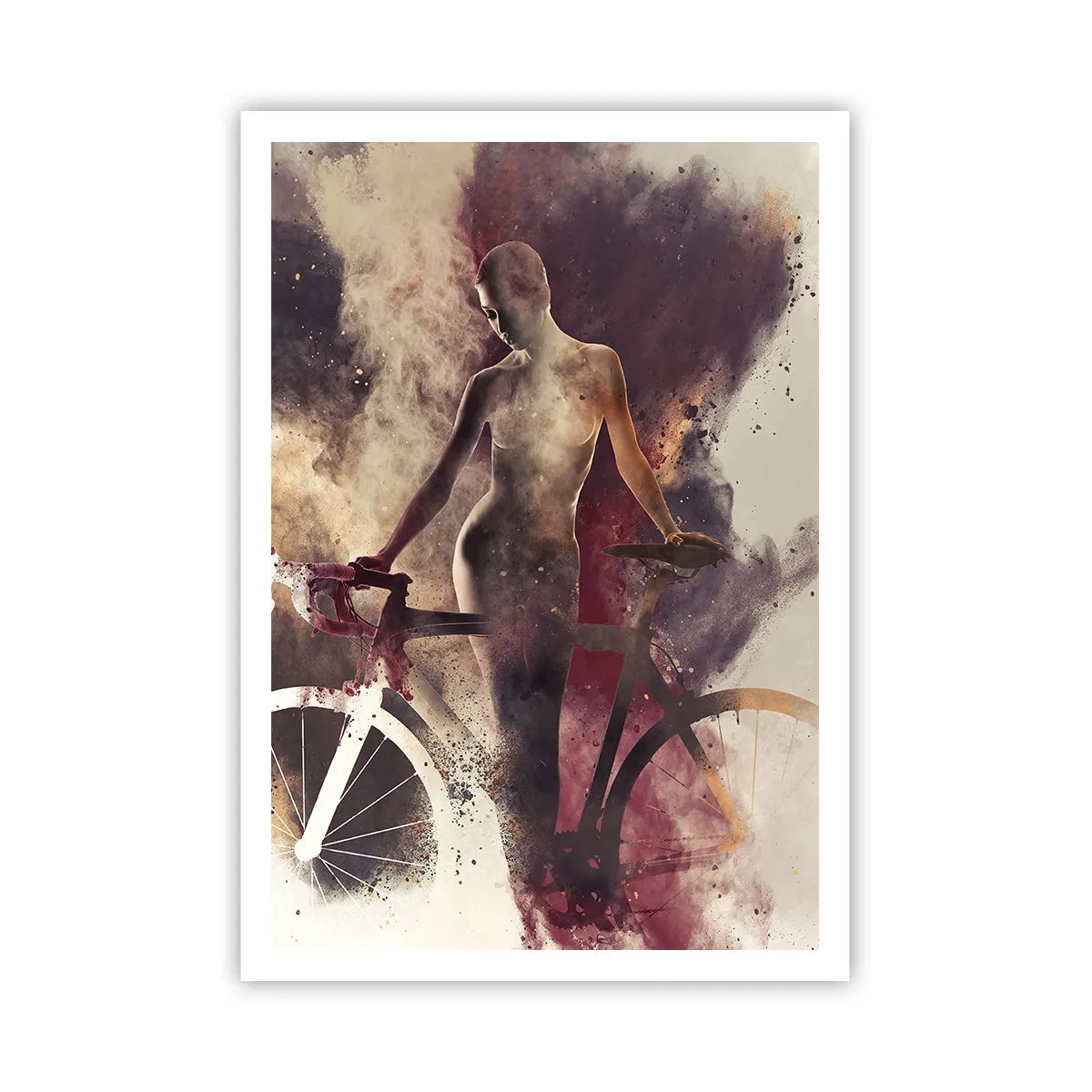 Plakat - I marmor former den cyklende sjæl - 70x100 cm