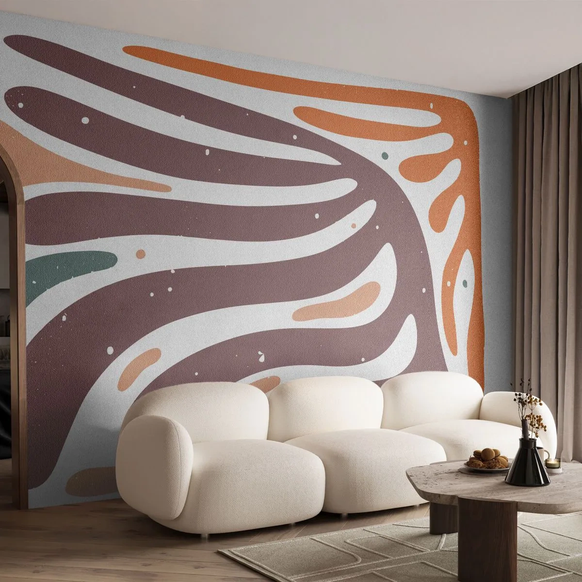 Fototapet Selvklæbende Deluxe Sticker - Strålende organisk komposition - Boho, Minimalisme, Stykke - 200x140 cm