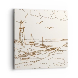Lærredstryk - Billede på lærred - Oversigt over sommerminder - 30x30 cm
