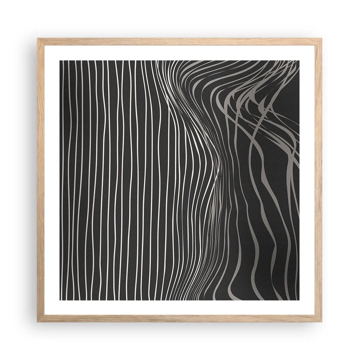 Plakat i ramme af lyst egetræ - Rytme og accent - 60x60 cm