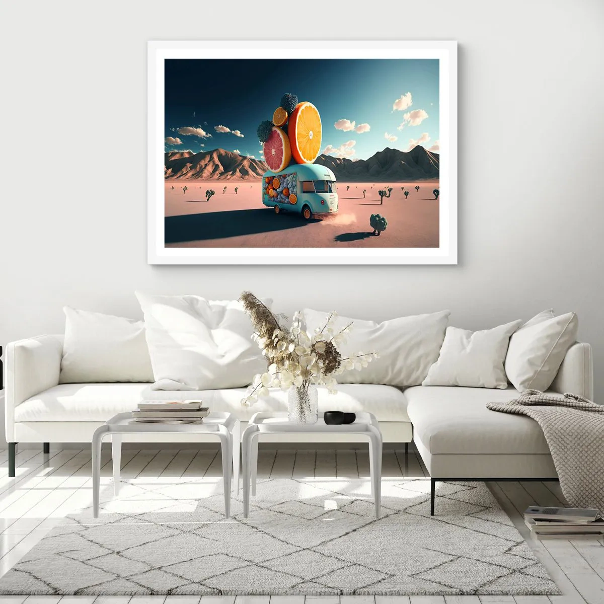 Plakat i hvid ramme - En smag af ferie - 40x30 cm