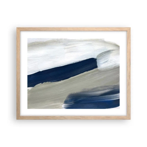 Plakat i ramme af lyst egetræ - Møde med det hvide - 50x40 cm