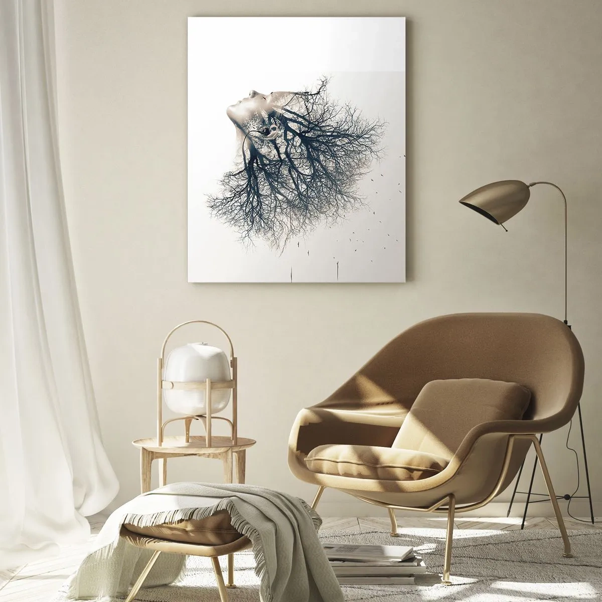 Billede på glas - Lyttede til træets hvisken - 70x100 cm