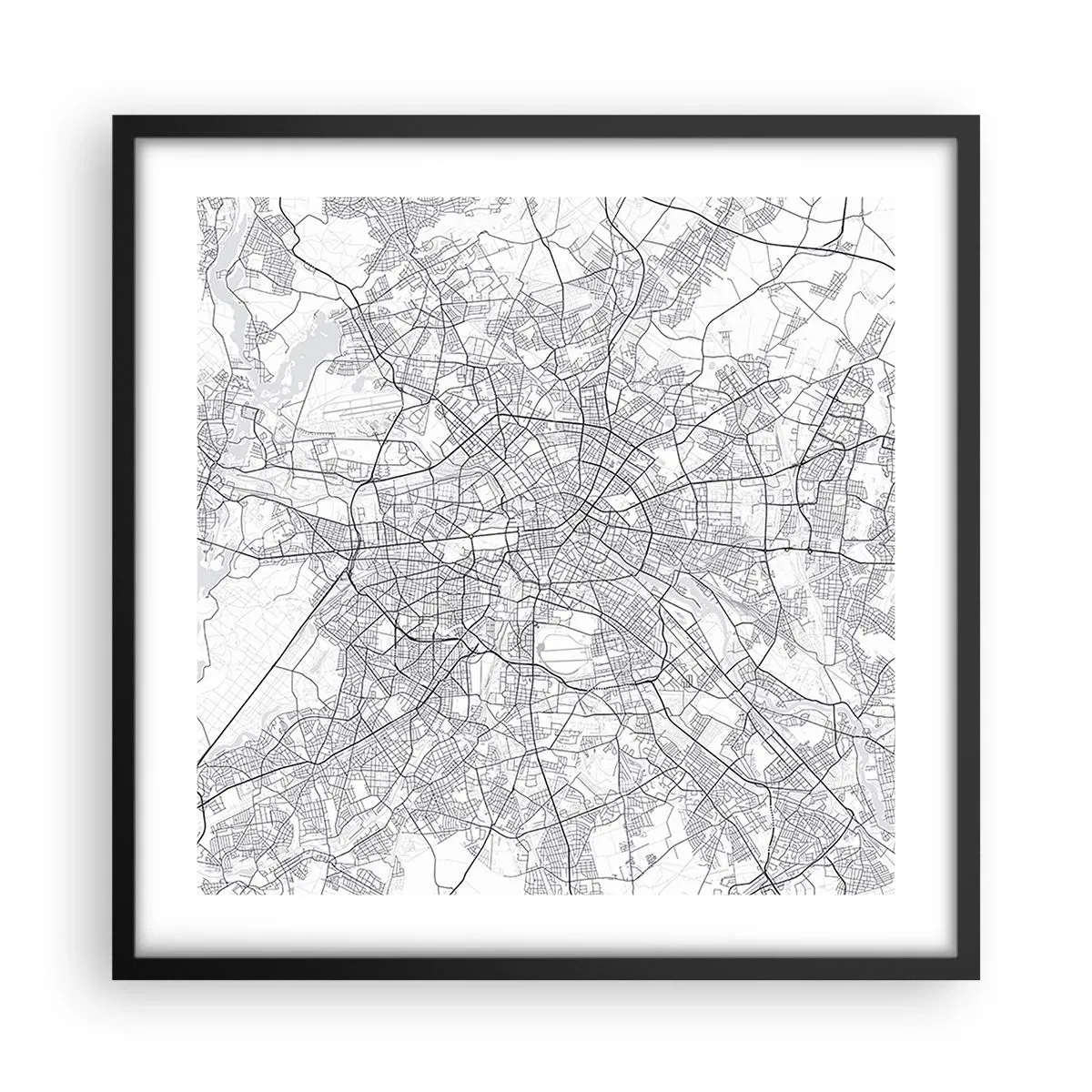 Plakat i sort ramme - Berlins blomst - 50x50 cm