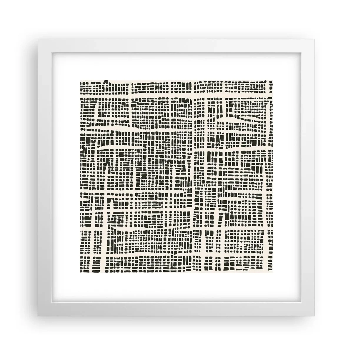 Plakat i hvid ramme - En sammensætning vævet - 30x30 cm