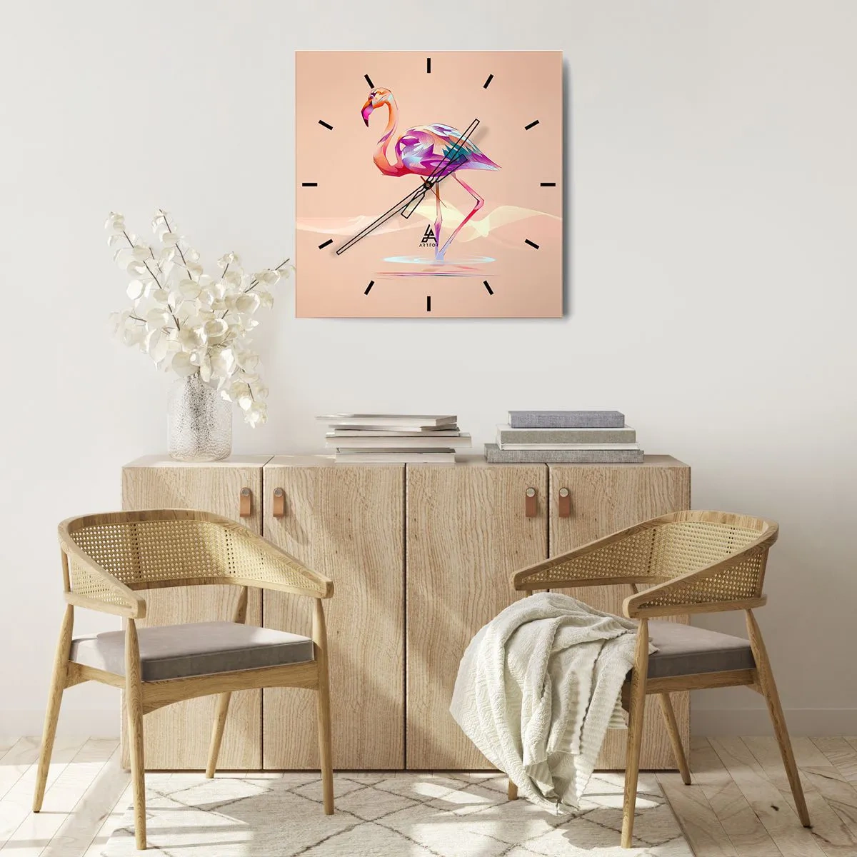 Vægur, Uret - Fugl af god stemning - 40x40 cm