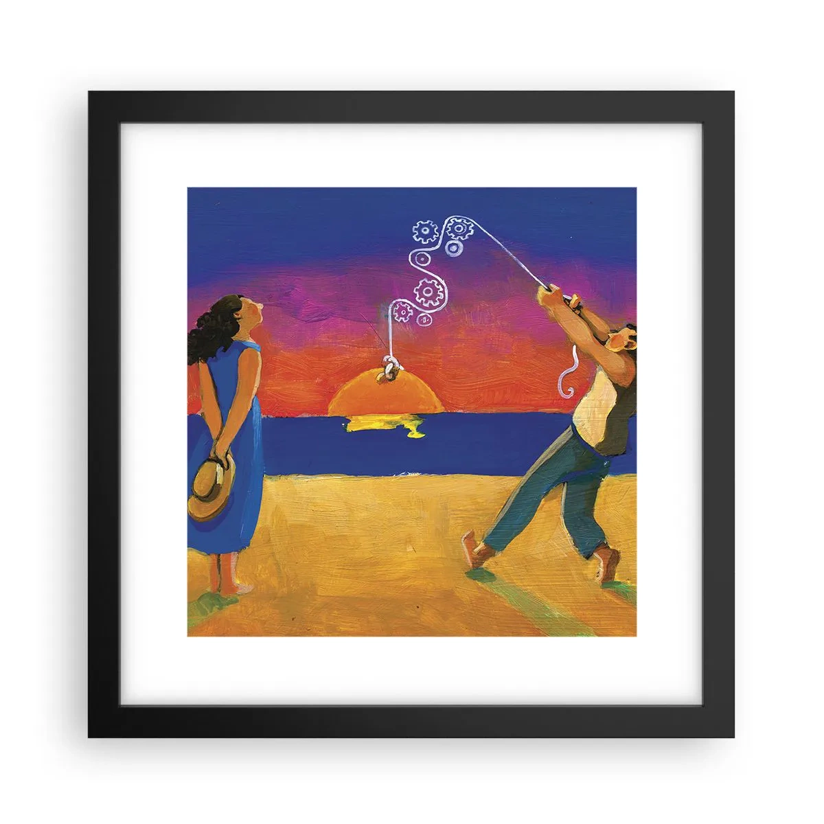 Plakat i sort ramme - Mere end en stjerne fra himlen - 30x30 cm