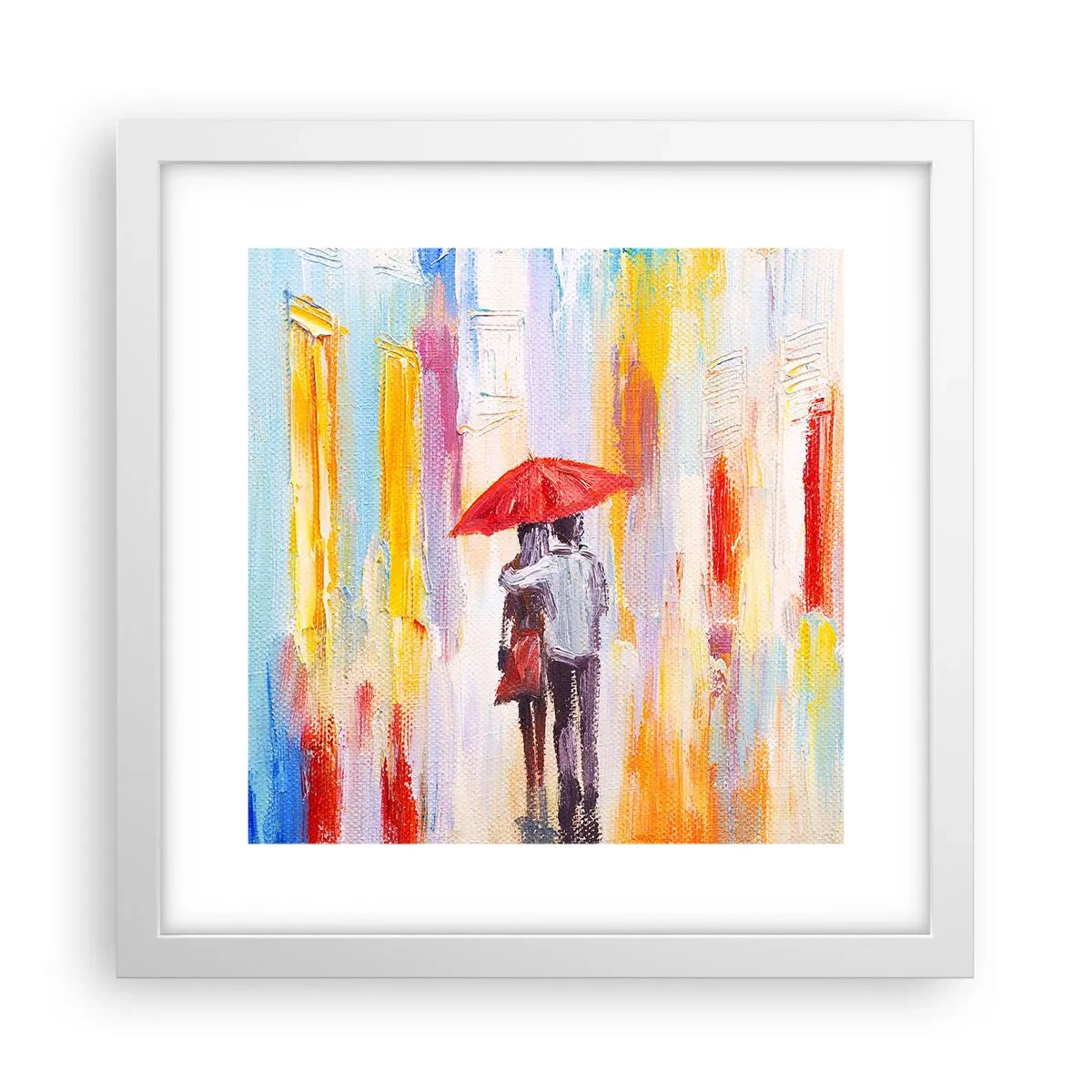 Plakat i hvid ramme - Lad det regne mere - 30x30 cm