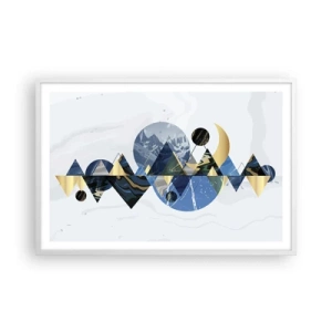Plakat i hvid ramme - Geometrisk landskab - 91x61 cm