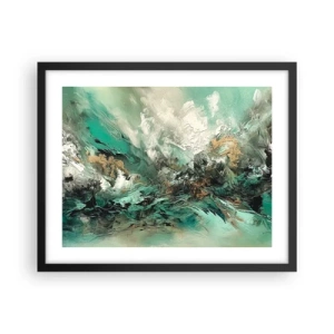 Plakat i sort ramme - Smaragdsort byld - 50x40 cm