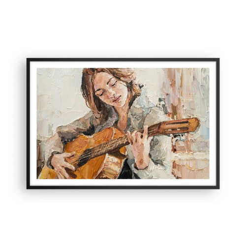 Plakat i sort ramme - Koncert for guitar og et pigehjerte - 91x61 cm